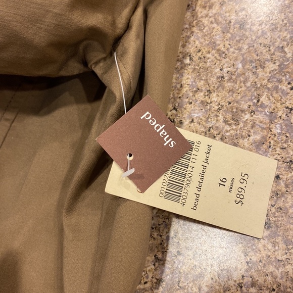 NWT Coldwater Creek Brown Shaped Bead Detailed Jacket Misses 16 - Picture 3 of 17